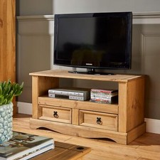 TV Stand Waxed Pine 2 Drawer