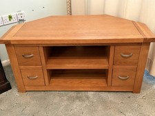 Solid Oak TV Corner Unit with
